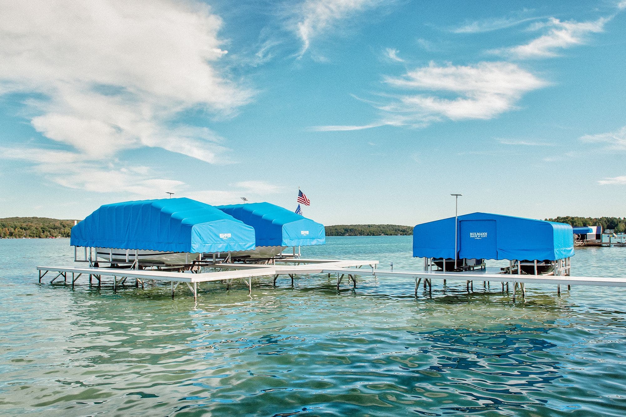 Bulmann boat lift and double hydraulic jet ski lift
